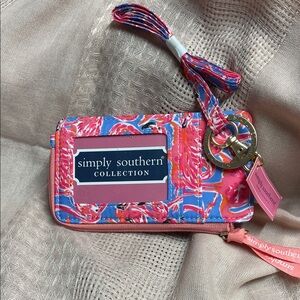 Simply Southern Flamingo Print Wallet in Pink and Blue NWT